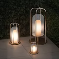 Modern Outdoor Lights With Metal Frame And Frosted Glass Shade For Garden Patio Warm Illumination