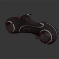 Futuristic Motorcycle With Neon Blue Glowing Wheels And Streamlined Black Body Design