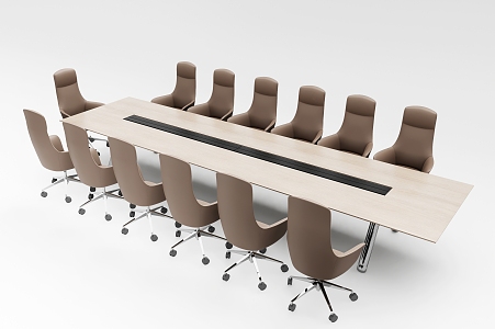 Modern Conference Table and Chair 3d model