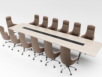 Modern Conference Table and Chair 3d model