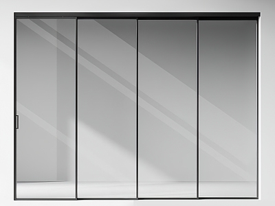 Modern sliding door sliding door glass door 3d model