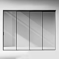 Modern Glass Sliding Doors With Black Frame For Interior Partition Design 3d model