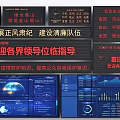 Red Banners With Core Socialist Values And Data Dashboard Monitoring Charts