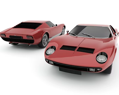 Car Motor Vehicle Car Red Sports Car Classic Car 3d model