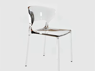 Modern Transparent Dining Chair With Clear Acrylic Material And Minimalist Sleek Design 3d model