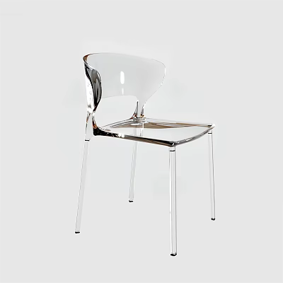Modern Transparent Dining Chair With Clear Acrylic Material And Minimalist Sleek Design 3d model