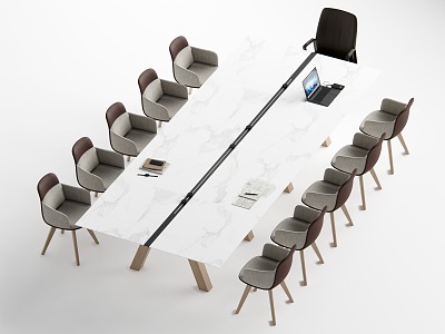 Modern Conference Table and Chair 3d model