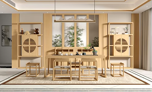 New Chinese Style Study Home 3d model