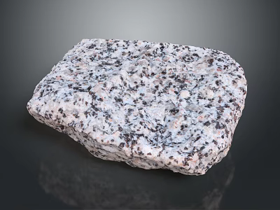 Natural Granite Stone Featuring Irregular Shape and Natural Surface Texture for Decorative Projects and Design 3d model
