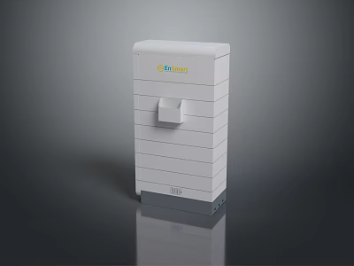 White Elentra Electronic Device With Square Button And Striped Design 3d model