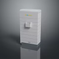 White Elentra Electronic Device With Square Button And Striped Design