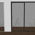 Oil sand glass sliding door glass sliding door single open flat open glass door 3d model