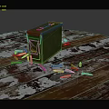 Green Ammunition Box With Scattered Bullets On Rustic Wooden Table