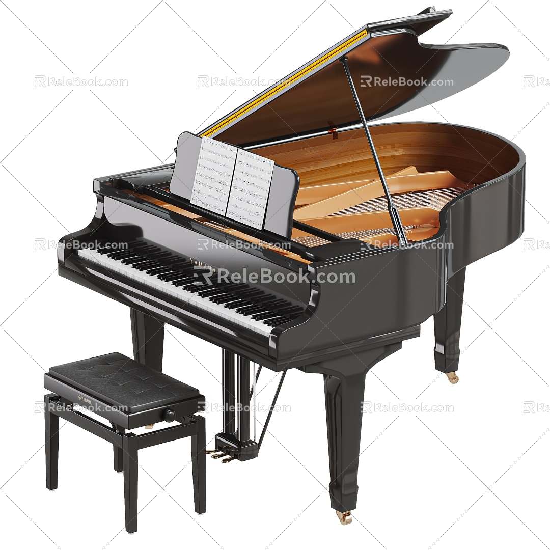 Modern Piano Grand Piano 3d model