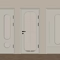 Modern Interior Doors With Unique Glass Panel Designs And White Frames 3d model