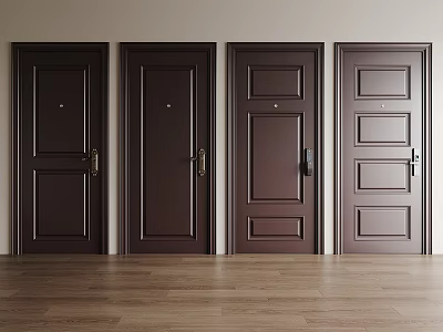 Modern security door entry door finger wire door lock 3d model