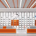 Interior Space Design Specialty Store With Modern Display Shelves And Decor Elements 3d model