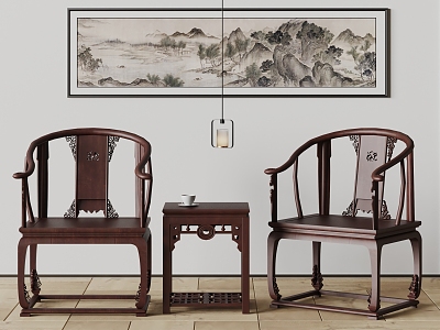 New Chinese Tea Table and Chair Tea Table and Chair Tea Set Chandelier Ink Painting model