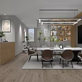 Modern Office Interior Design With Wooden Shelves Desk Chair And Pendant Lights