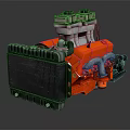 Modern engine small engine racing engine 3d model