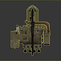 Turret Turntable Railgun Sci-fi Tower Defense Game Tower Defense Sci-fi Turret Game Turret Game Battery 3d model