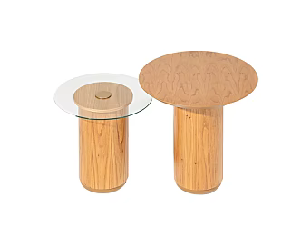 Nordic Round Table Side Table Solid Wood Side Table Side Table Coffee Table Coffee Table Set Retro and Antique Round Table 3d model