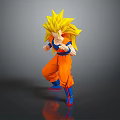 Collectible Anime Character Figure With Golden Hair Orange Outfit And Fighting Pose