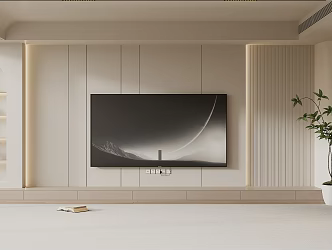 Modern TV Background Wall Cream Style TV Background Wall TV Cabinet TV 3d model