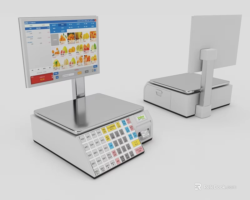 Commercial Equipment Electronic Scales With Digital Display Colorful Keypad And Product Images For Retail Weighing 3d model 