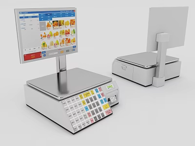 Commercial Equipment Electronic Scales With Digital Display Colorful Keypad And Product Images For Retail Weighing 3d model