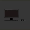 Modern Sleek Computer Workstation With Monitor Keyboard Mouse And Mouse Pad Setup