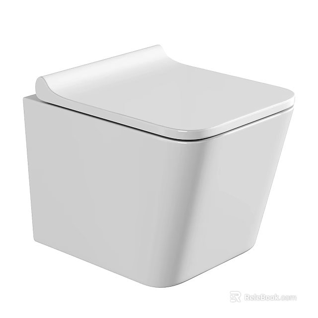 Modern White Sleek Toilet With Smooth Surface And Contemporary Design Elements 3d model