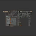 Rusty Industrial Metal Structure With Staircase Pipes Metal Frames And Mechanical Components