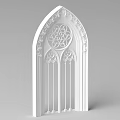 Classic European Architecture Gothic Arched Windows With Intricate Decorative Patterns