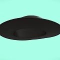 Stylish Black Wide Brimmed Hat With Red Ribbon Band Decoration