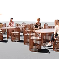 Outdoor Sofa Rattan Furniture In Patio Relaxing Area With Table And Umbrella