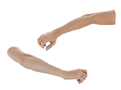Man Demonstrating Extended Arms And Flexed Hands In Different Poses 3d model