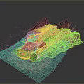 Yellow Off Road Vehicle Driving On Gravel Terrain Kicking Up Dust With Flames