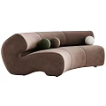 Modern Curved Abstract Sofa With Soft Fabric Multiple Colors And Elegant Design