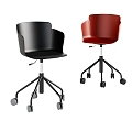 Simple and stylish atmospheric plastic office swivel chair combination 3d model