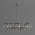 Modern Gold and Black Chandeliers Contemporary Design with Hanging Arms for Interior Decoration