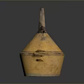 Antique Golden Conical Vessel With Narrow Neck And Smooth Surface