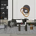 Modern sofa coffee table combination 3d model