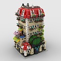 LEGO toy building blocks building luxury building luxury building 3d model