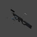 Tactical Black Submachine Gun With Detachable Magazine Red Dot Sight And Bullet Shells