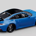 Blue Sports Car With Sleek Exterior Design And Black Alloy Wheels