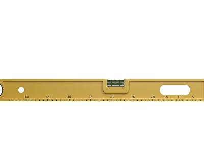 Yellow Spirit Level with Measurement Scale and Bubble Vial for Construction Use 3d model