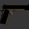 Classic Black And Copper Pistol With Textured Grip And Metallic Shine