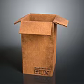 Brown Hand Made Box With Accordion Style Folded Sides And Textured Surface