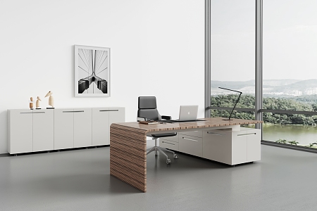 Office Manager Office Desk Office Chair Class Desk Chair Sofa Coffee Table Filing Cabinet Hanging Picture 3d model